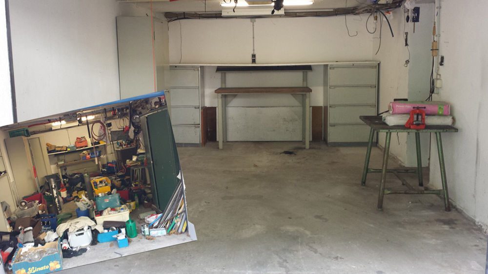 Zugestellte Garage — komplette Entrümpelung